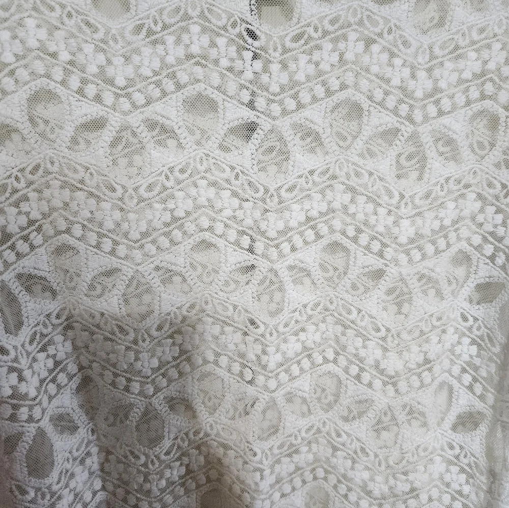Divided Ivory Lace Women's Blouse - Picture 10 of 10